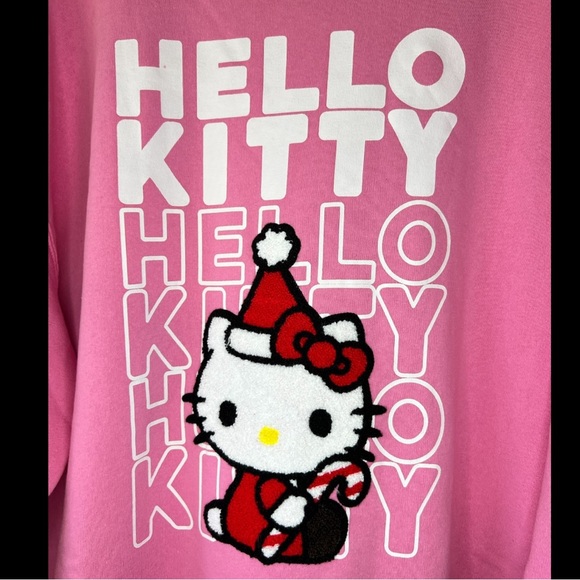 Hello Kitty Christmas Sweatshirt Size XL Pink White Red - Picture 3 of 5
